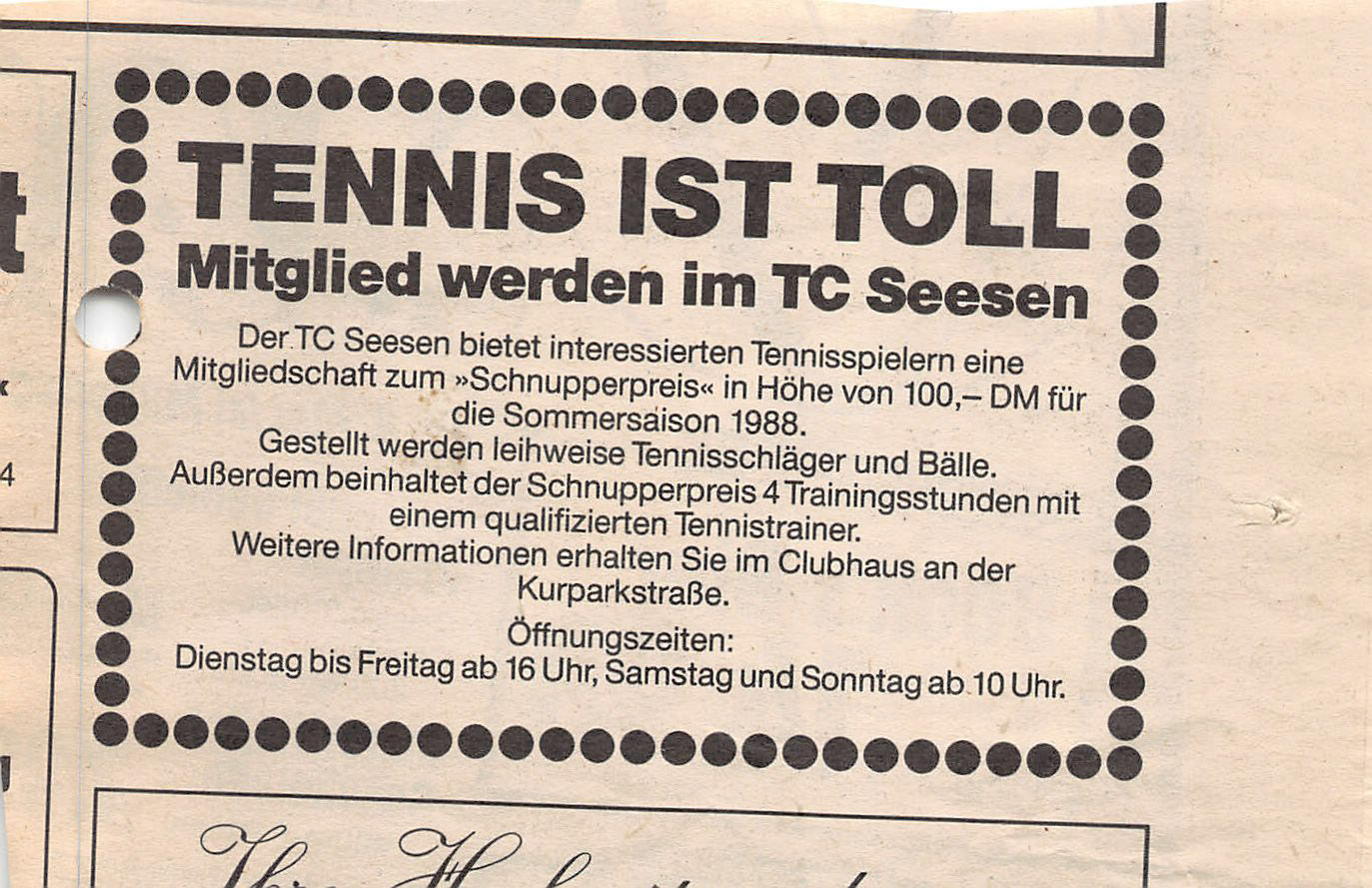 TC Schnuppern 1988 Seite 1